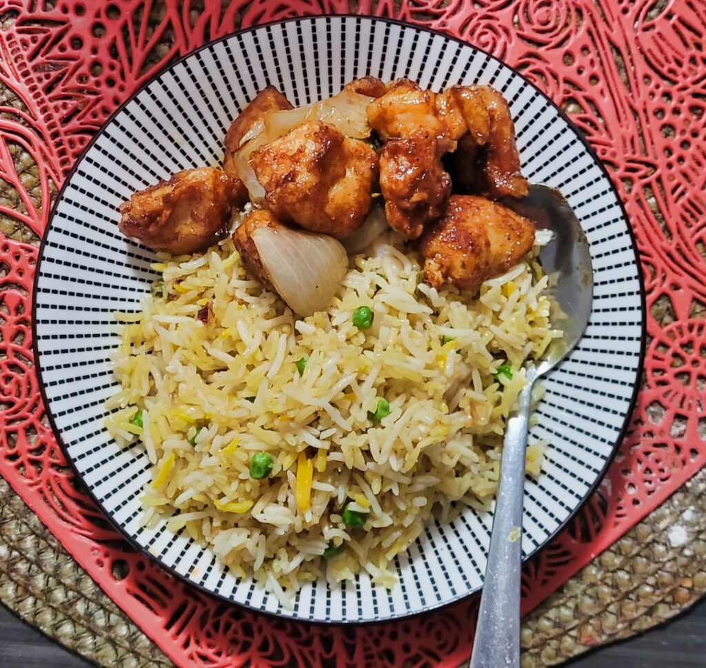 Stir fry chicken recipe with fried rice